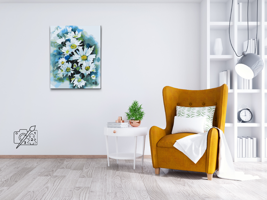 Paint by Numbers - Efterårsblomst, hvid aster