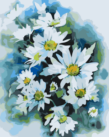 Paint by Numbers - Efterårsblomst, hvid aster