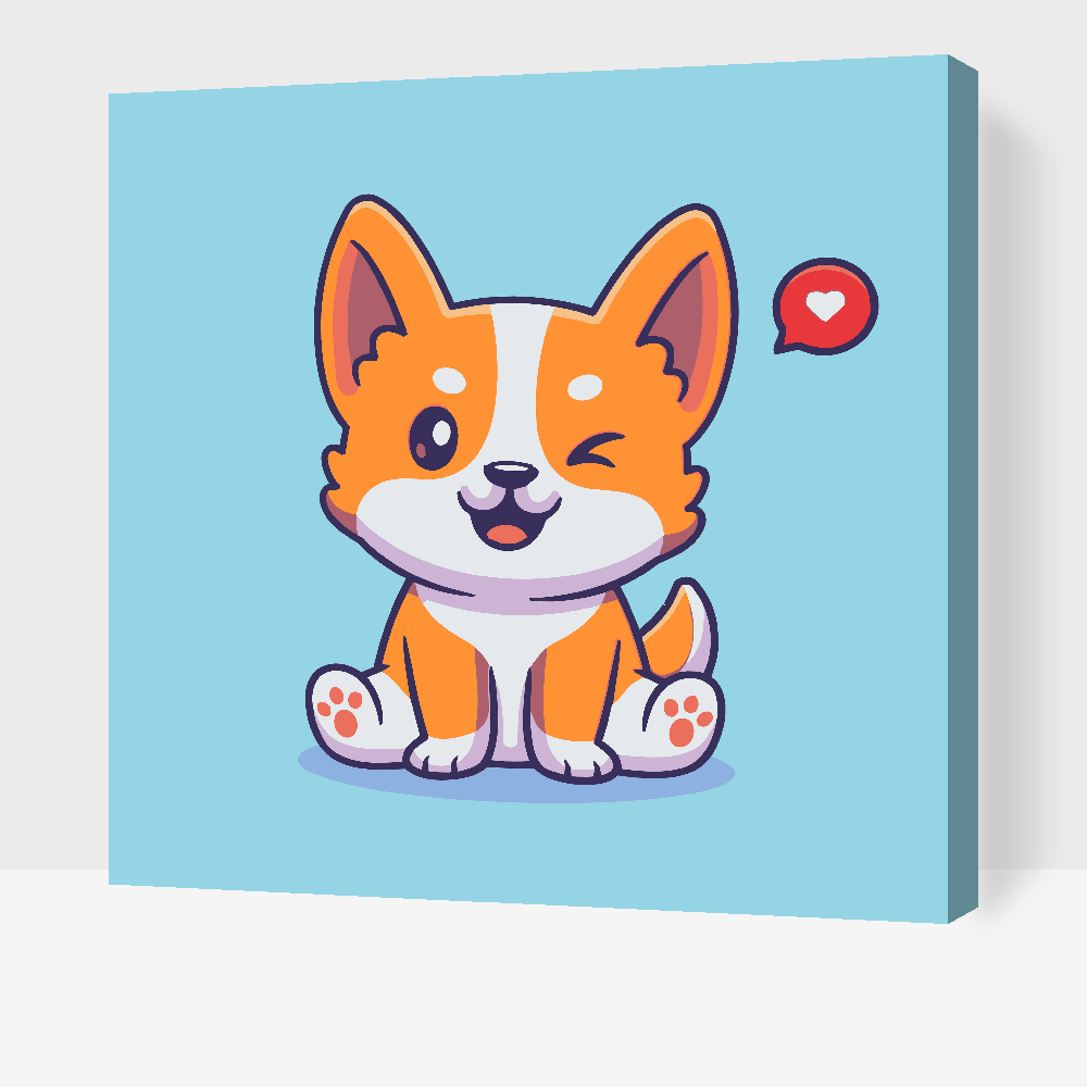 Paint by Numbers - Sød corgi