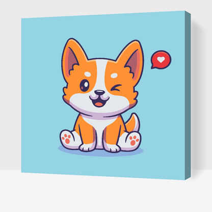Paint by Numbers - Sød corgi