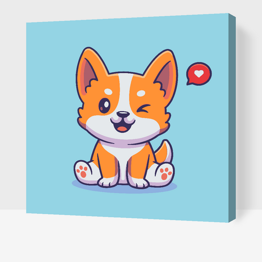 Paint by Numbers - Sød corgi