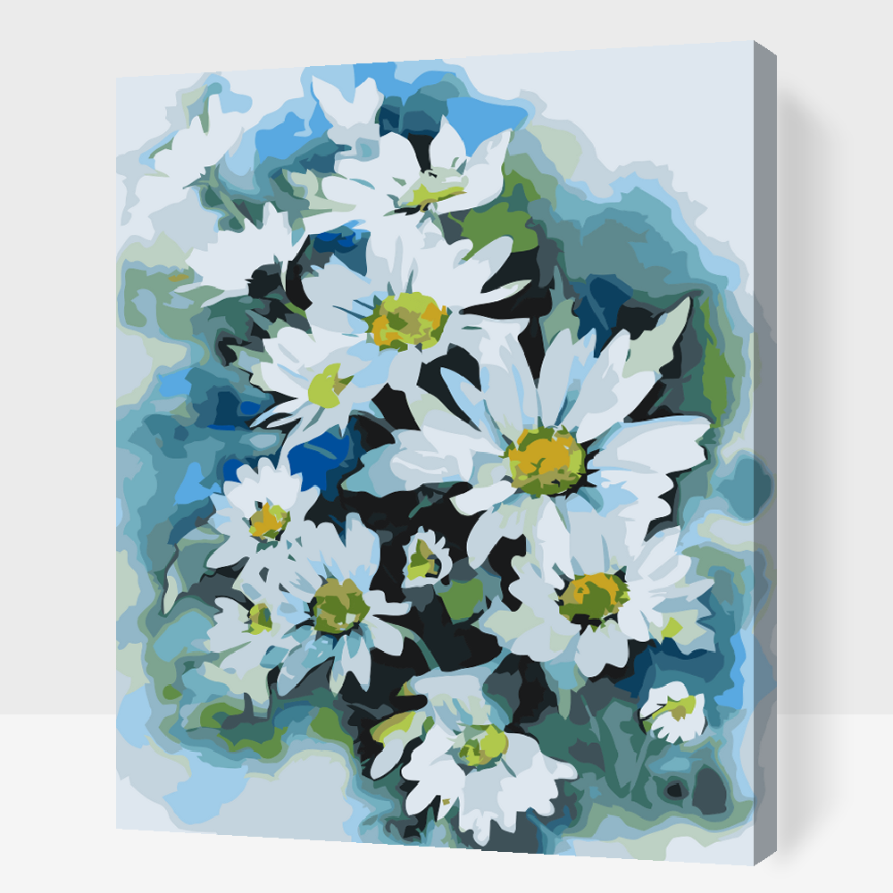Paint by Numbers - Efterårsblomst, hvid aster