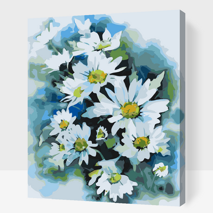 Paint by Numbers - Efterårsblomst, hvid aster