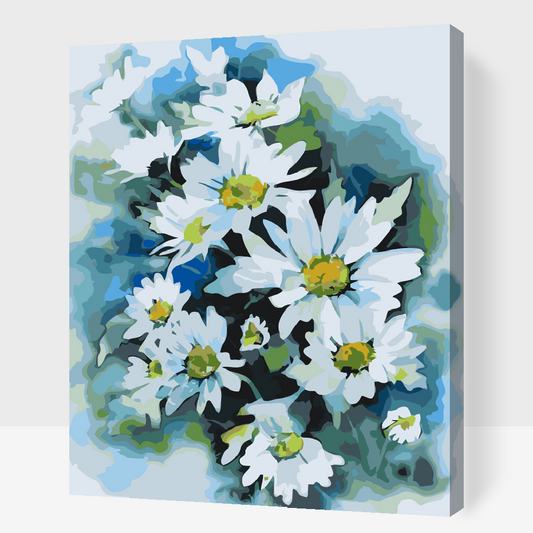 Paint by Numbers - Efterårsblomst, hvid aster