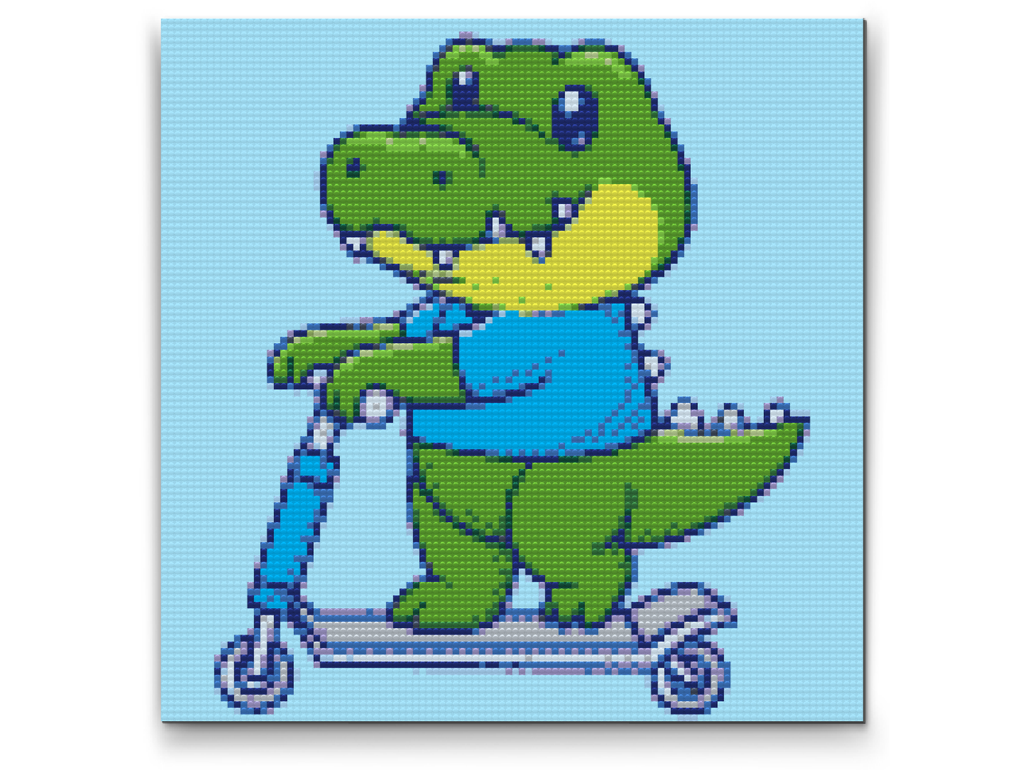 Diamond Painting - Krokodille på scooter