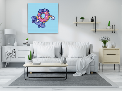 Diamond Painting - Donut på skateboard