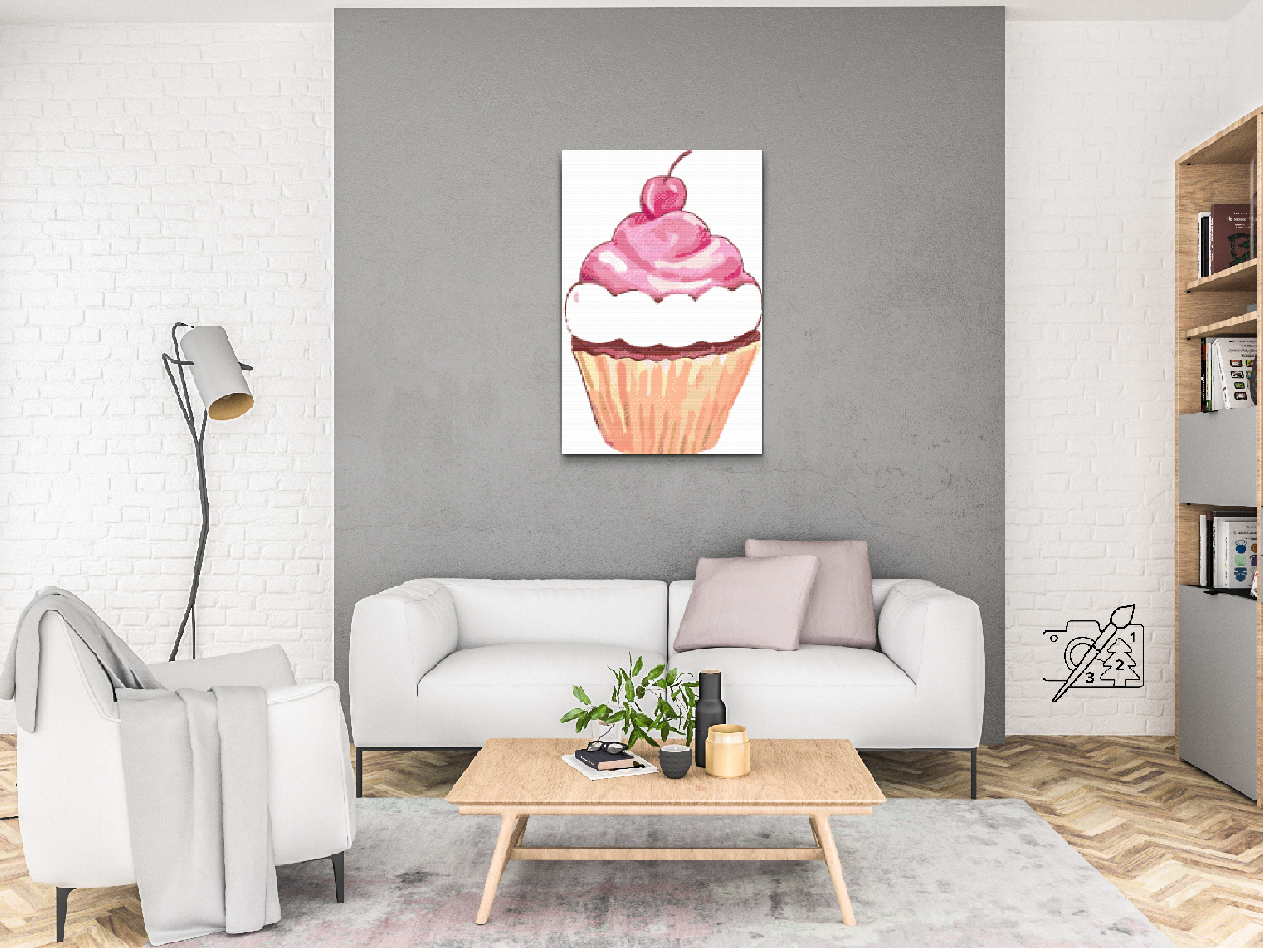 Diamond Painting - Kirsebærmuffin