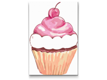Diamond Painting - Kirsebærmuffin