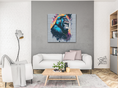 Diamond Painting - Gorilla med hovedtelefoner