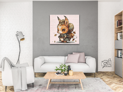 Diamond Painting - Hare med rygsæk af blade