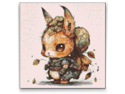 Diamond Painting - Hare med rygsæk af blade