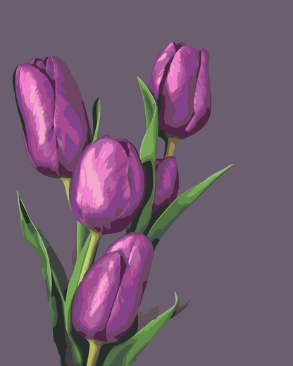 Paint by Numbers - Lilla tulipaner
