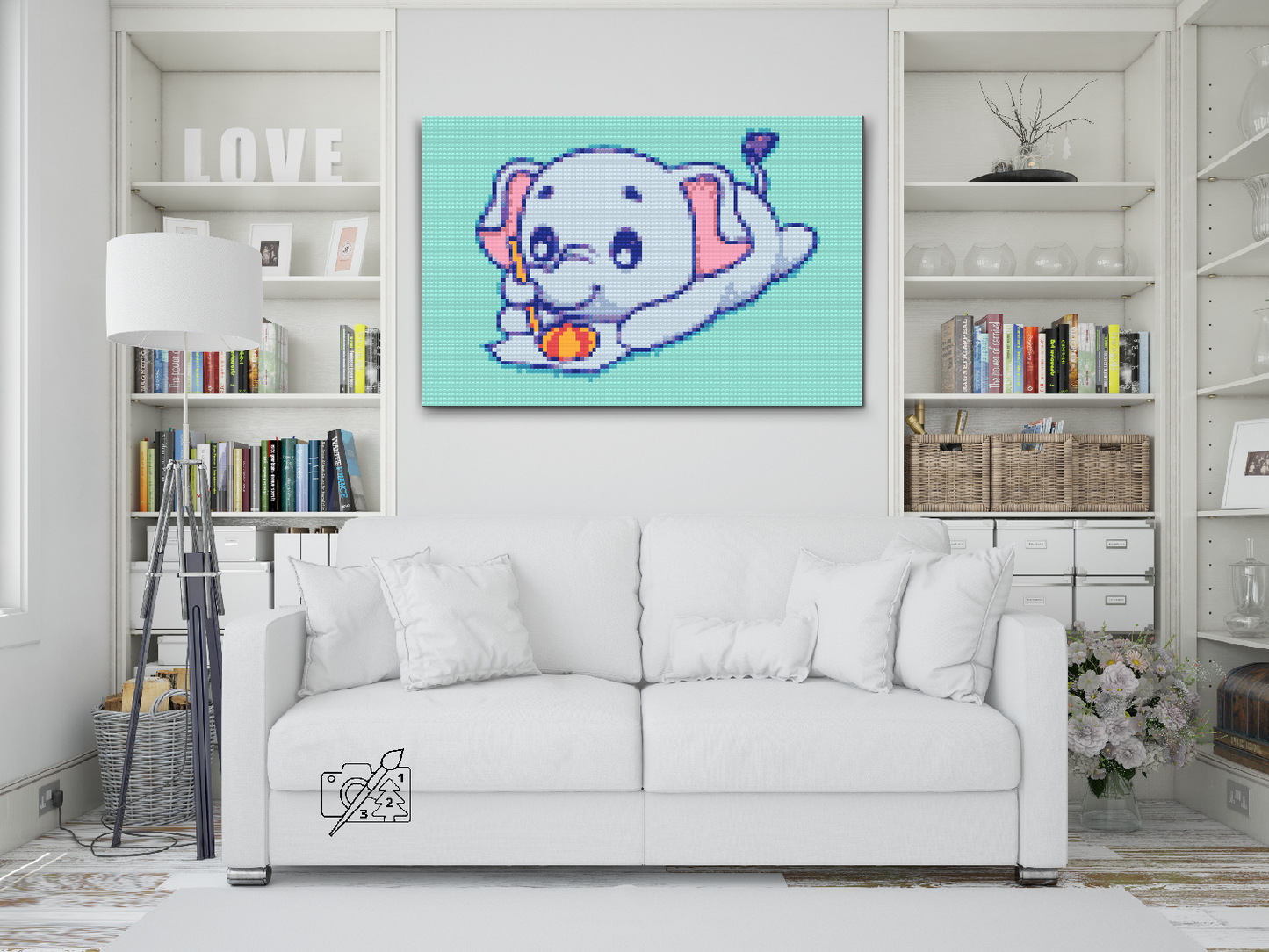 Diamond Painting - Glad elefantkalv