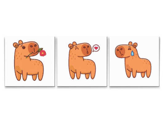 Diamond Painting - Capybara (sæt af 3)