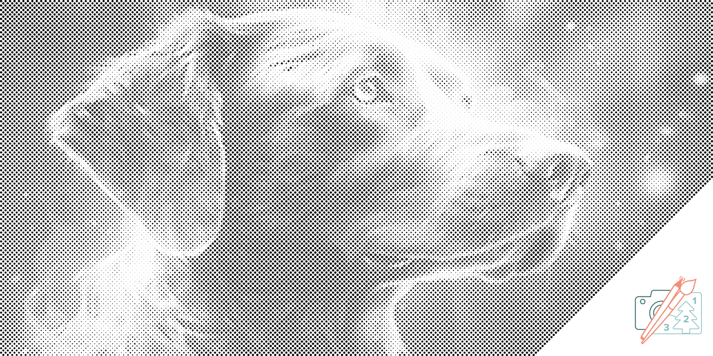 Mal-med-prikker -  Regnbuehund