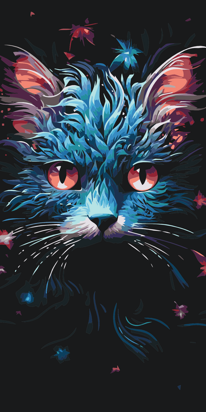 Paint by Numbers - Blå kat