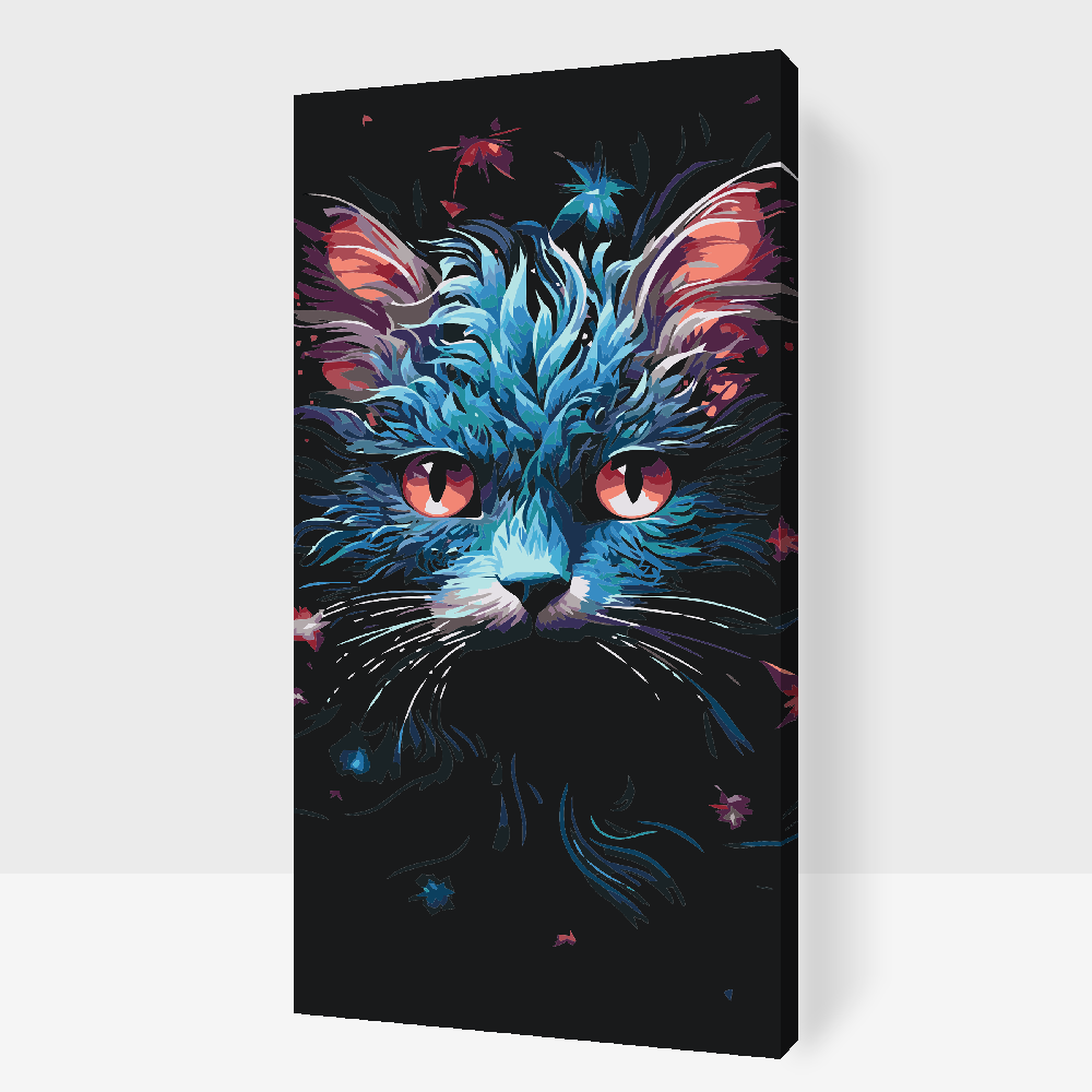 Paint by Numbers - Blå kat