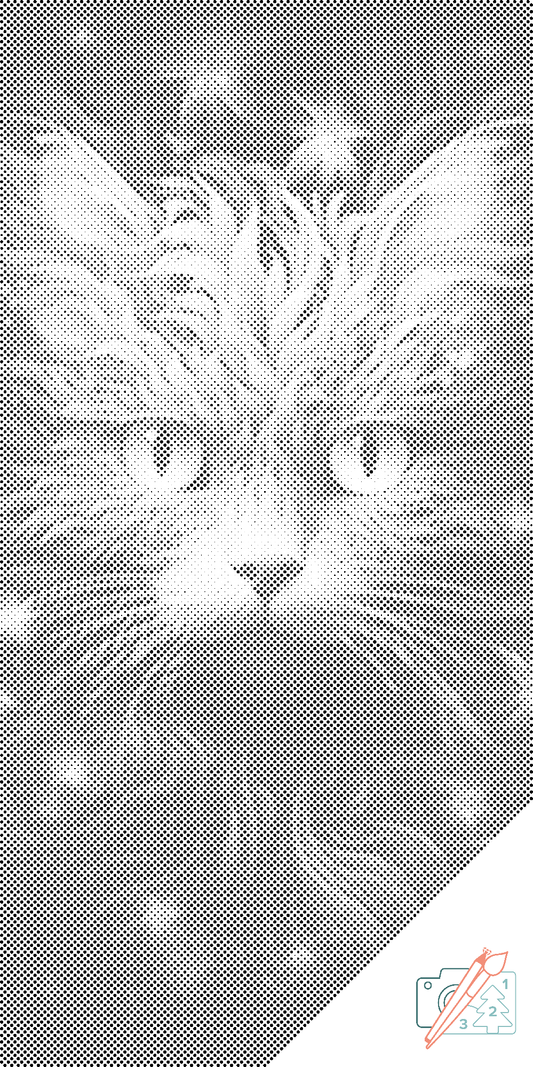 Mal-med-prikker -  Blå kat