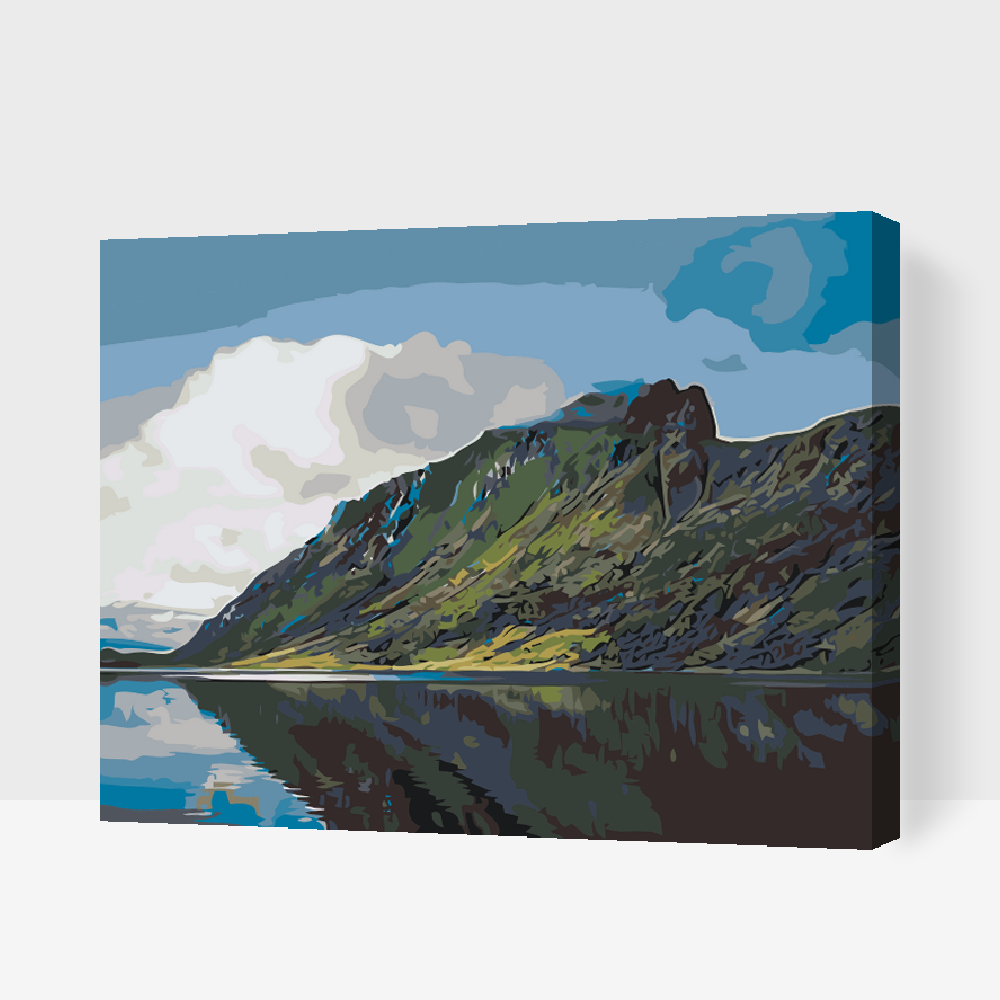 Paint by Numbers - Sø i bjergene, fjorden