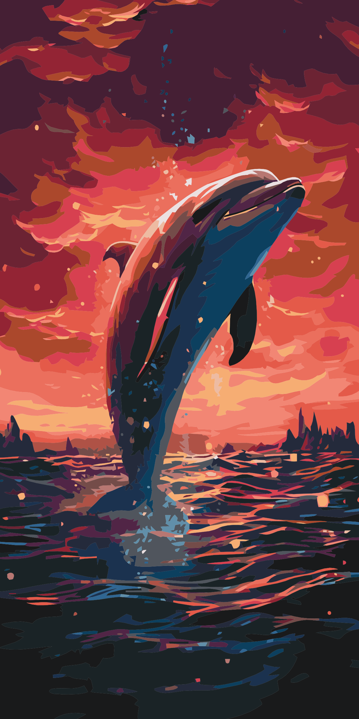 Paint by Numbers - Delfin ved solnedgang