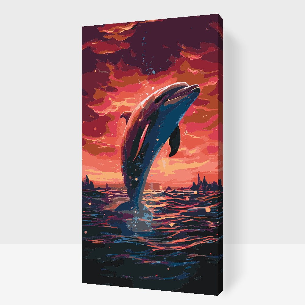 Paint by Numbers - Delfin ved solnedgang