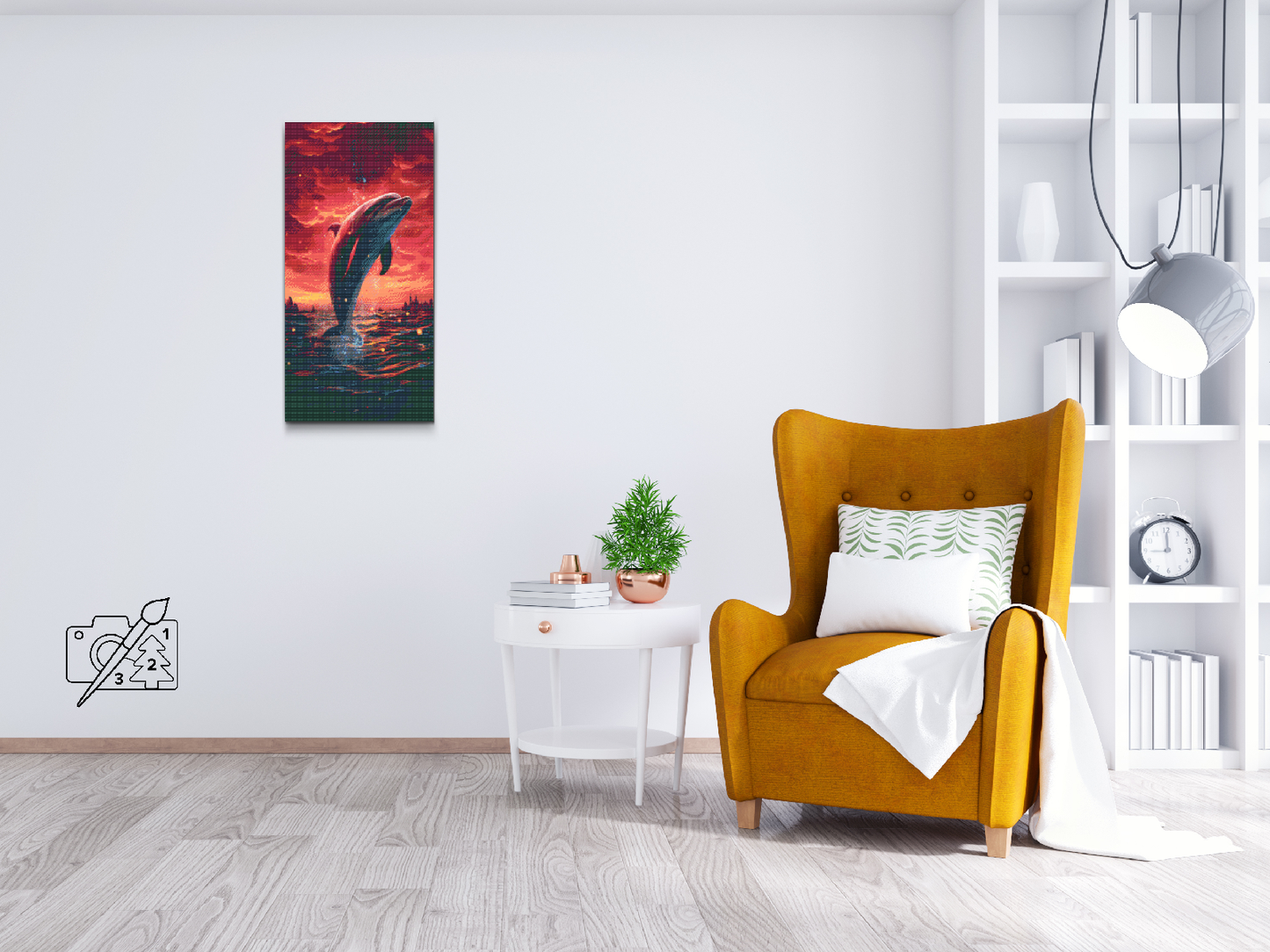 Diamond Painting - Delfin ved solnedgang
