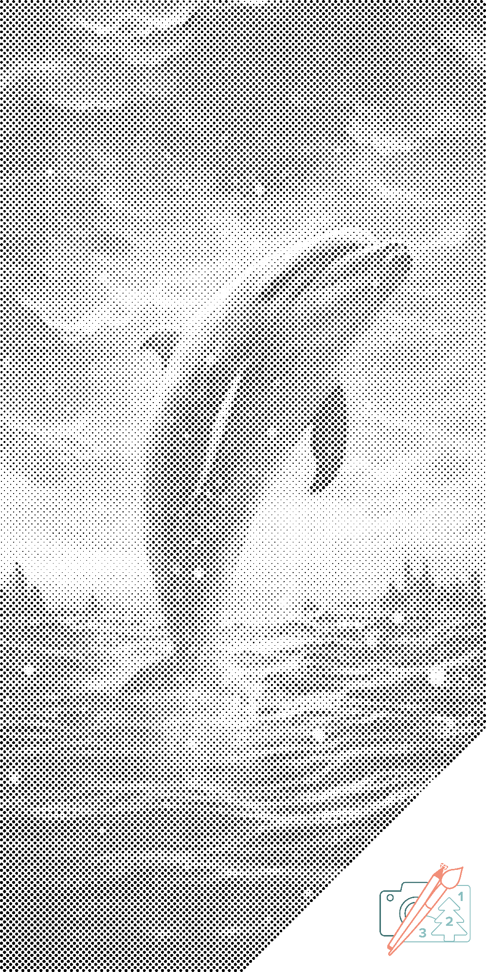 Mal-med-prikker -  Delfin ved solnedgang