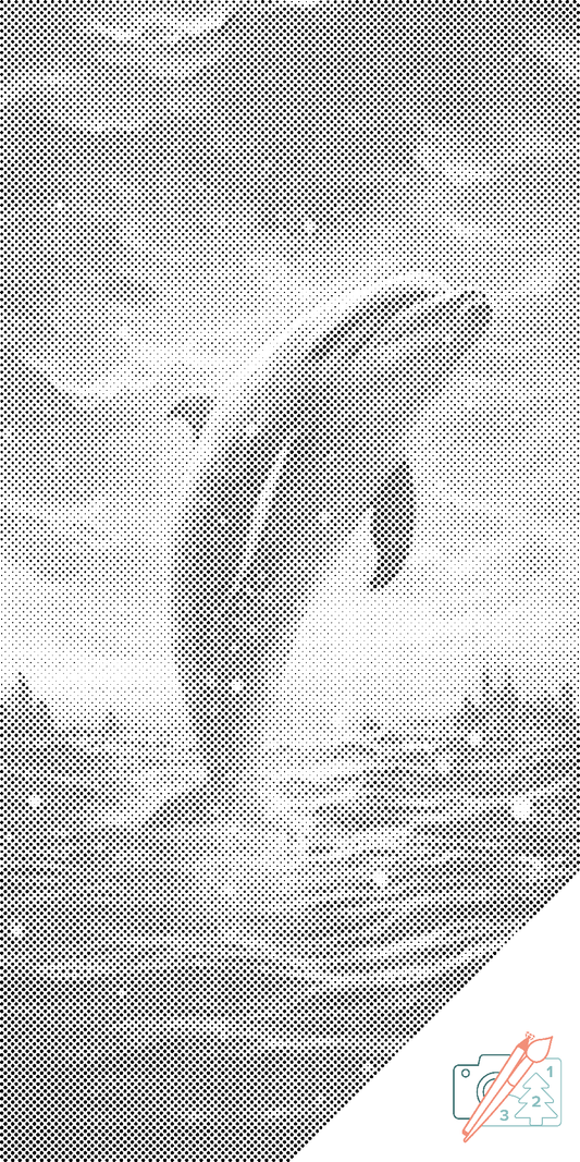 Mal-med-prikker -  Delfin ved solnedgang