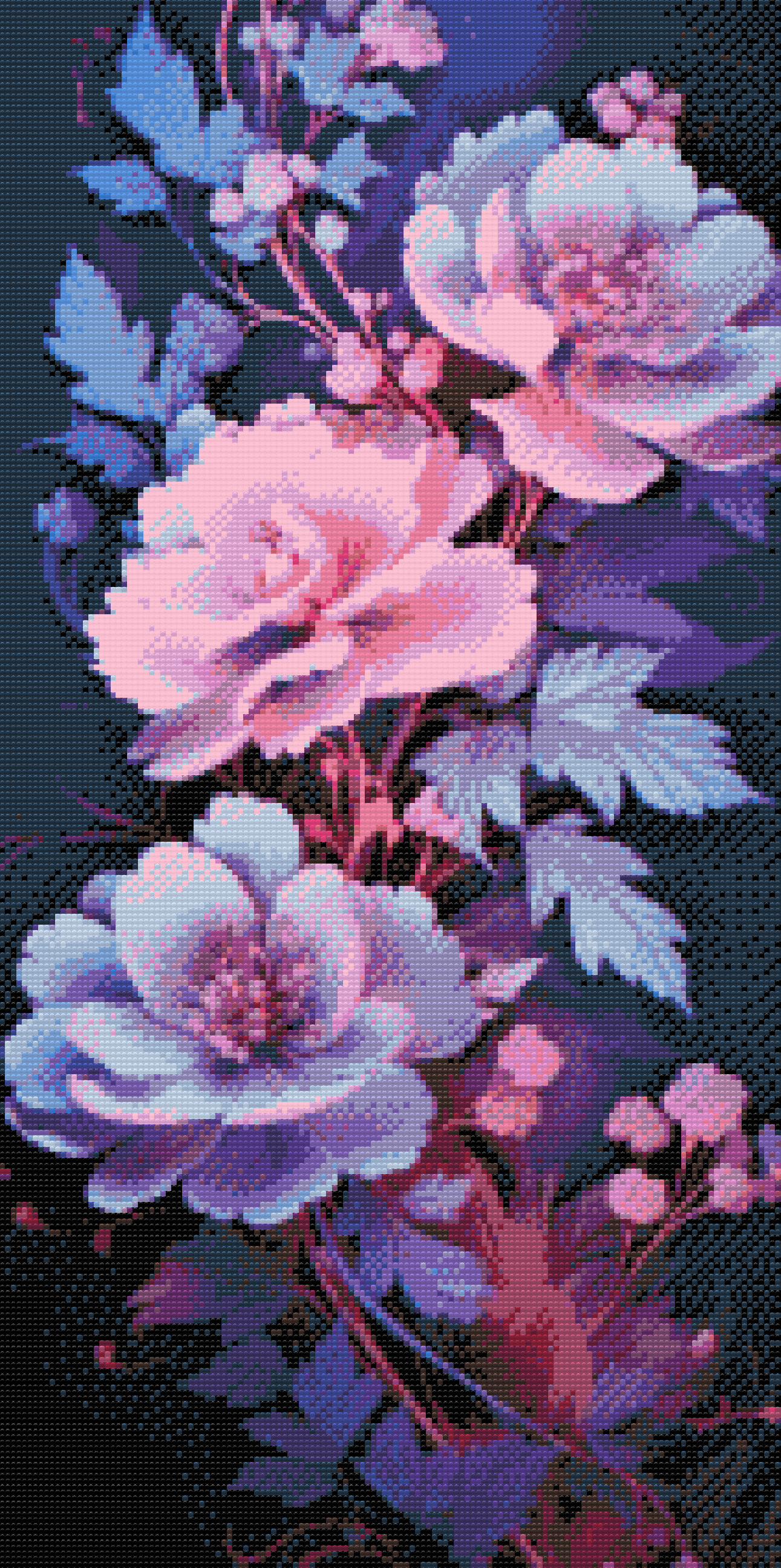 Diamond Painting - Violetblå roser