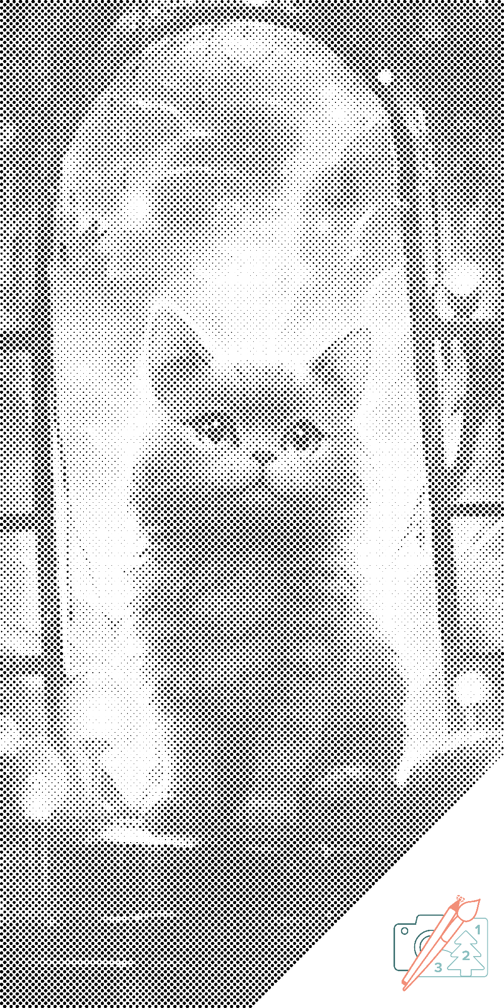 Mal-med-prikker -  Kat i vinduet