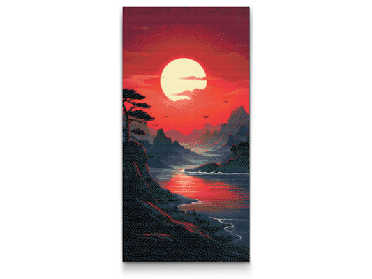 Diamond Painting - Rød solnedgang