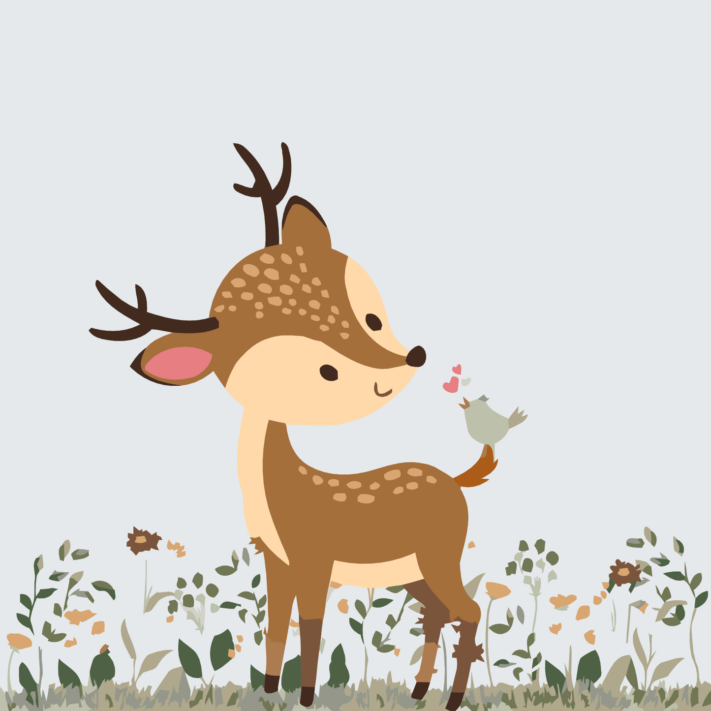 Paint by Numbers - Fawn med en birdie