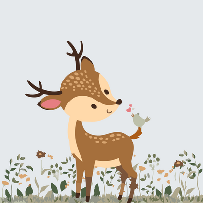 Paint by Numbers - Fawn med en birdie