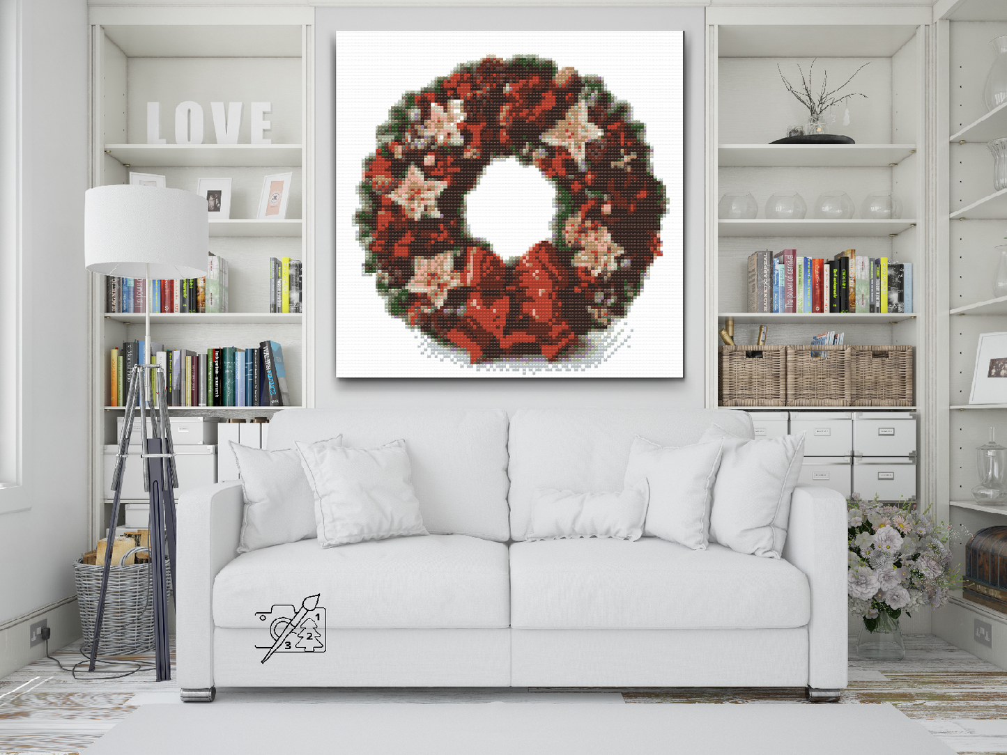 Diamond Painting - Rød julekrans