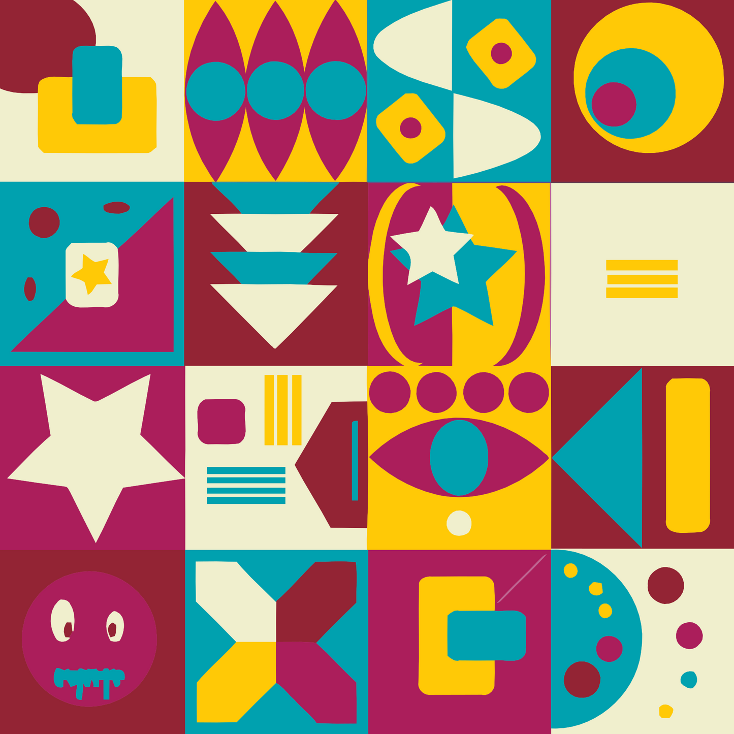 Paint by Numbers - Abstrakt geometrisk boks