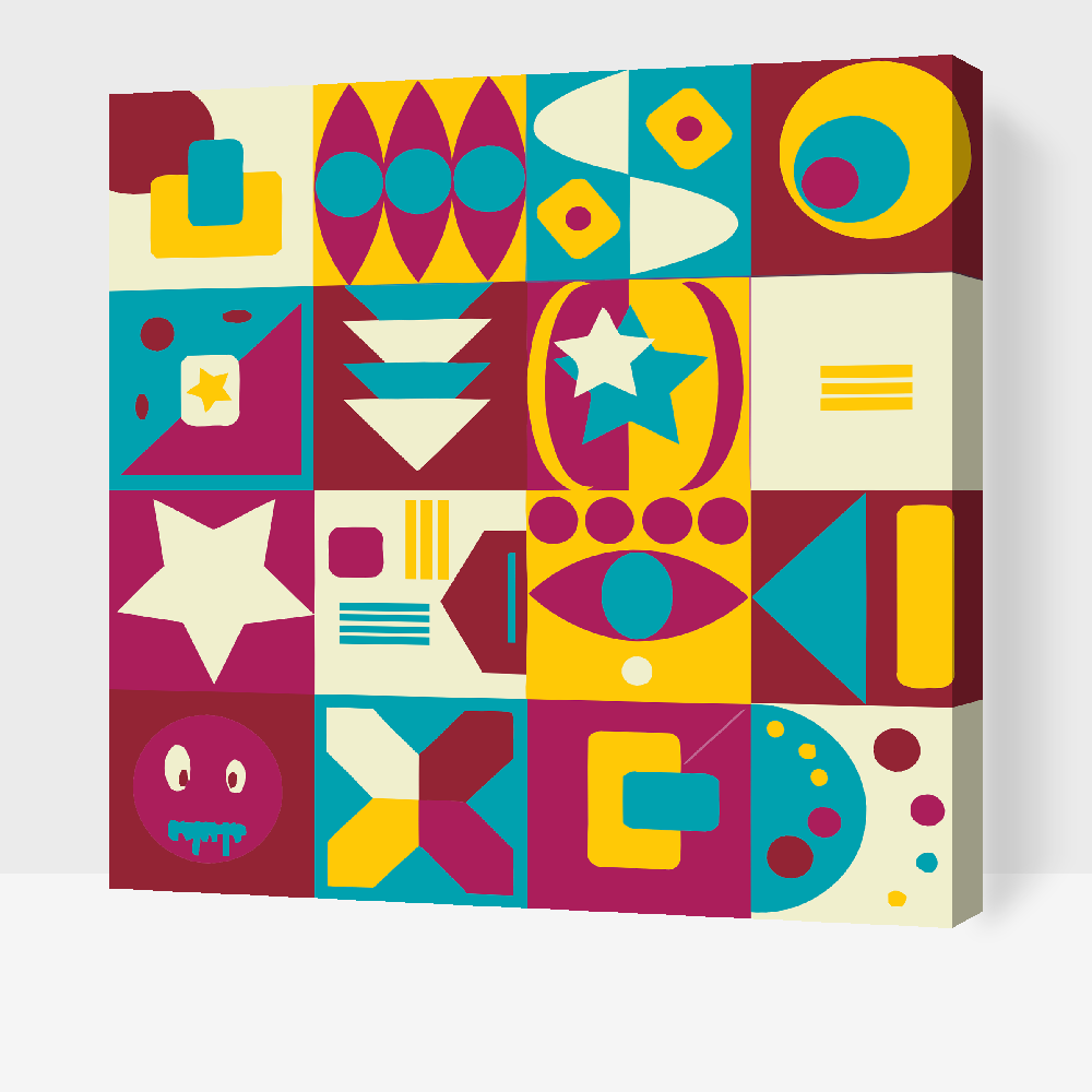 Paint by Numbers - Abstrakt geometrisk boks