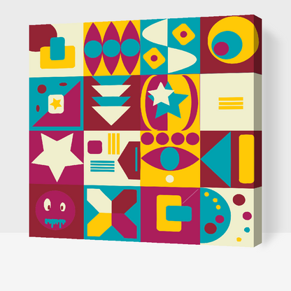 Paint by Numbers - Abstrakt geometrisk boks
