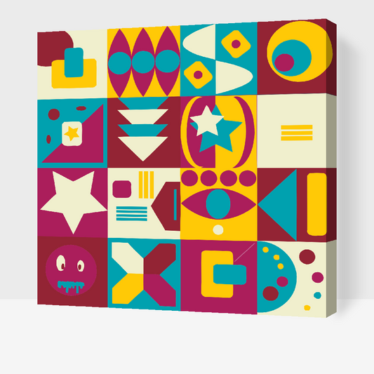 Paint by Numbers - Abstrakt geometrisk boks
