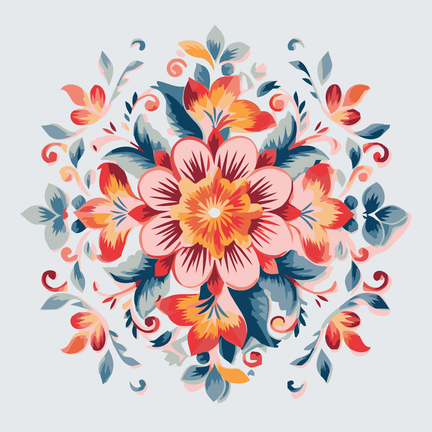 Paint by Numbers - Blomstermønster