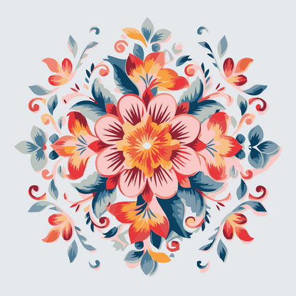 Paint by Numbers - Blomstermønster