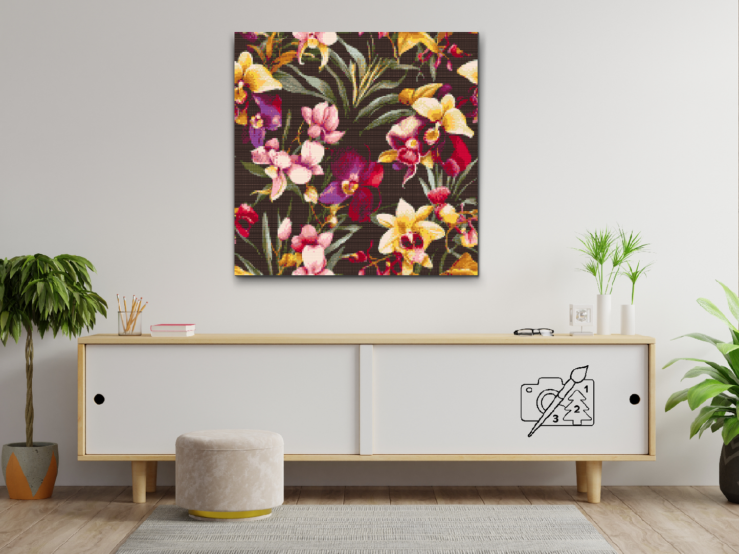 Diamond Painting - Blomsterbaggrund - orkideer