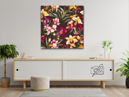 Diamond Painting - Blomsterbaggrund - orkideer
