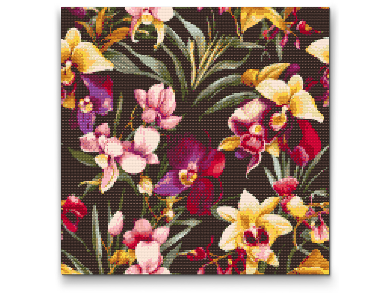 Diamond Painting - Blomsterbaggrund - orkideer