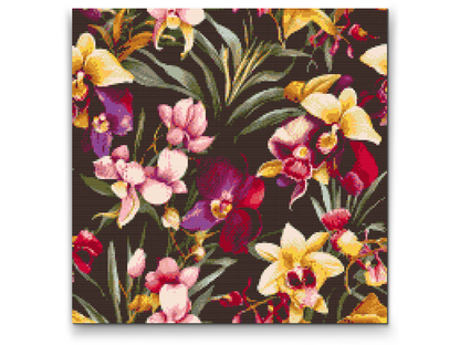 Diamond Painting - Blomsterbaggrund - orkideer