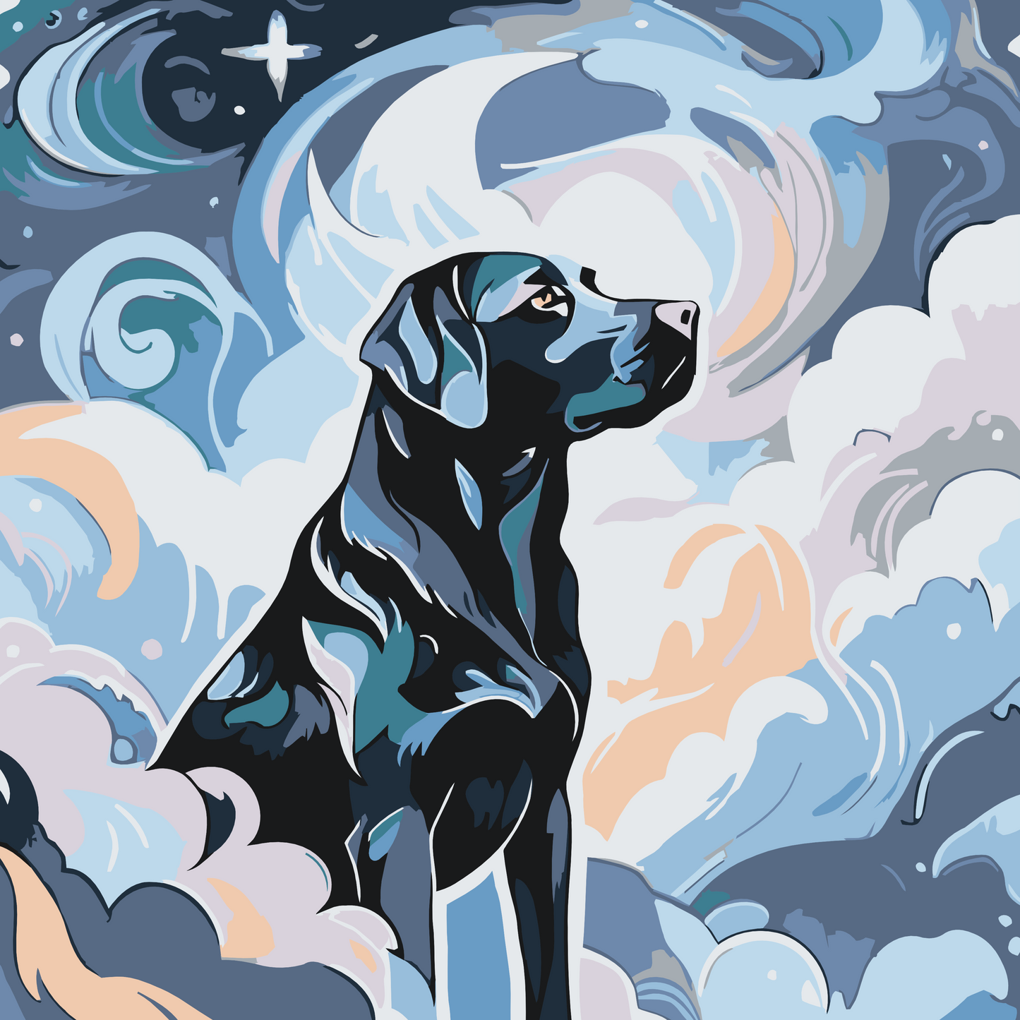 Paint by Numbers - Blå labrador