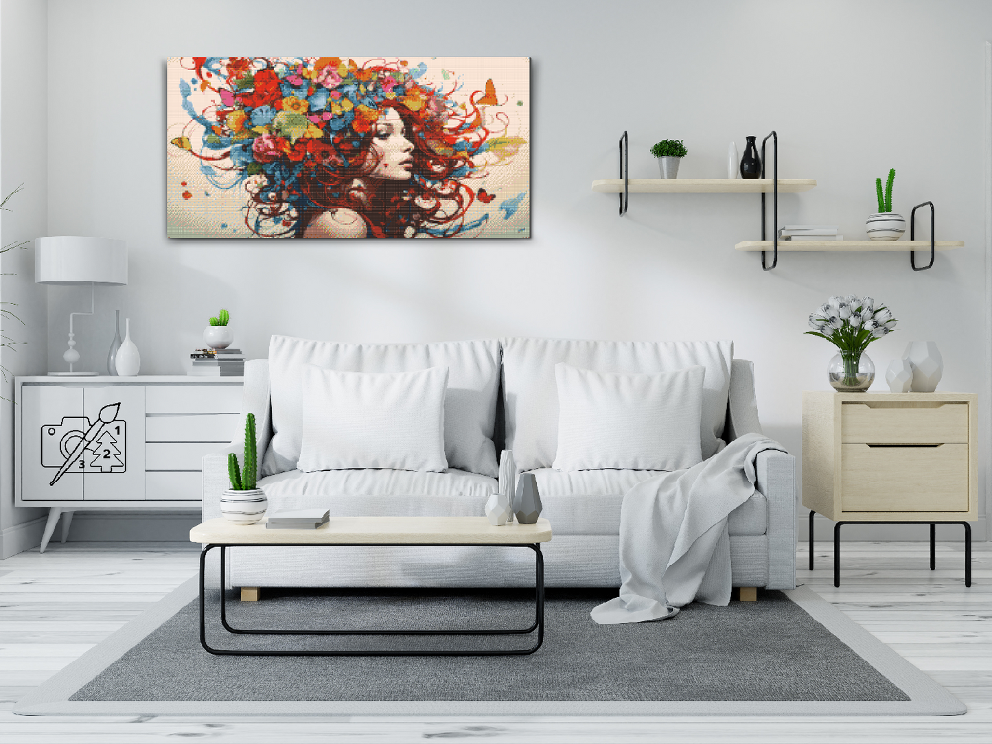Diamond Painting - Dame med sommerfugle i håret