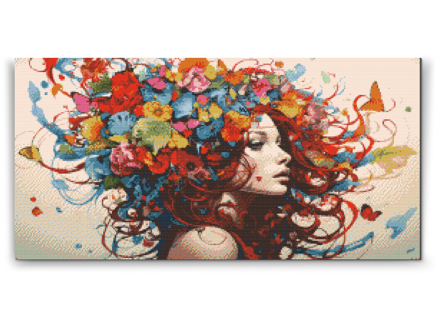 Diamond Painting - Dame med sommerfugle i håret
