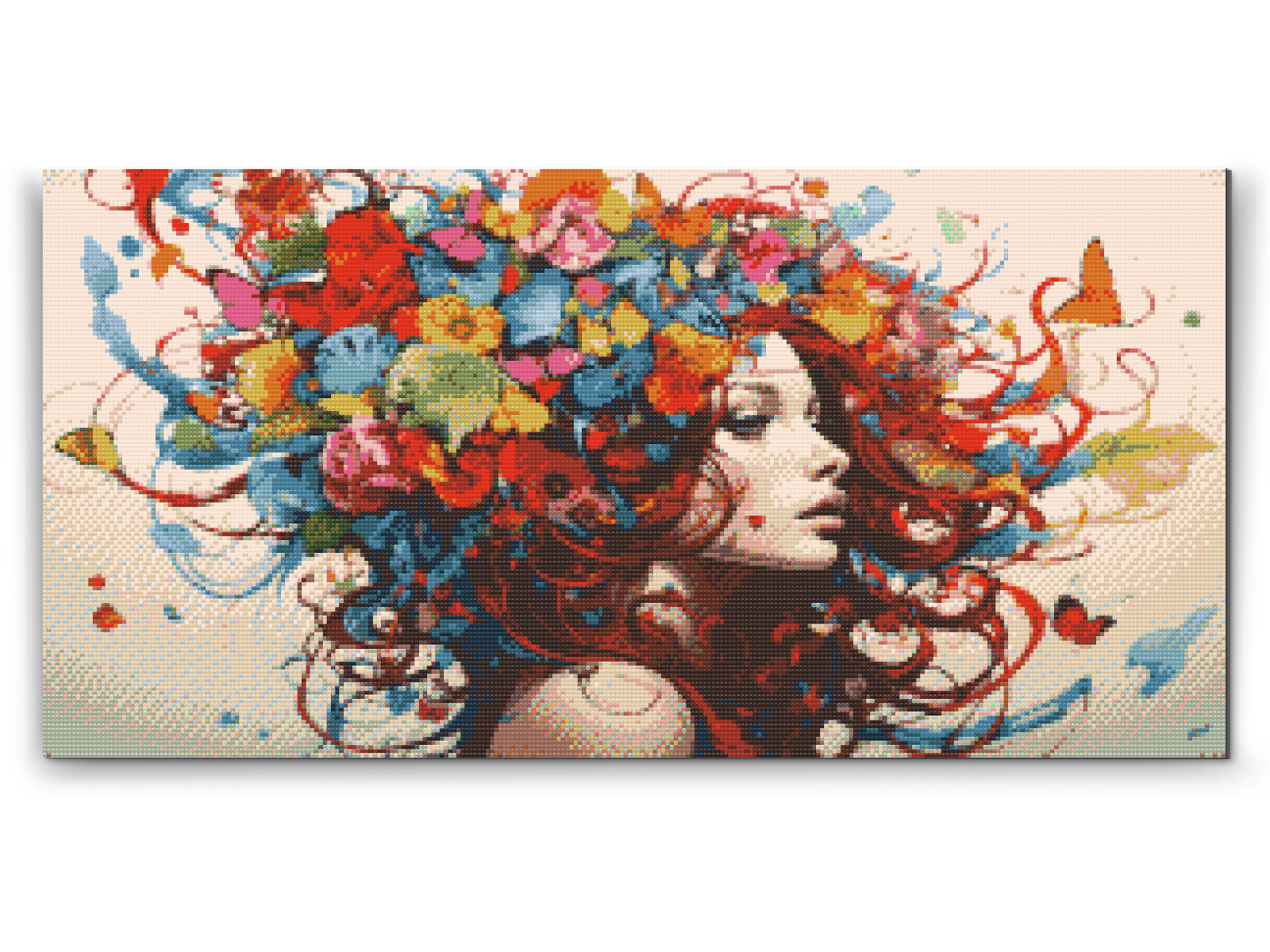 Diamond Painting - Dame med sommerfugle i håret
