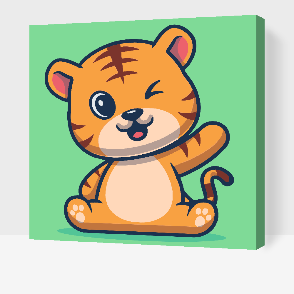 Paint by Numbers - Lille tigerunge