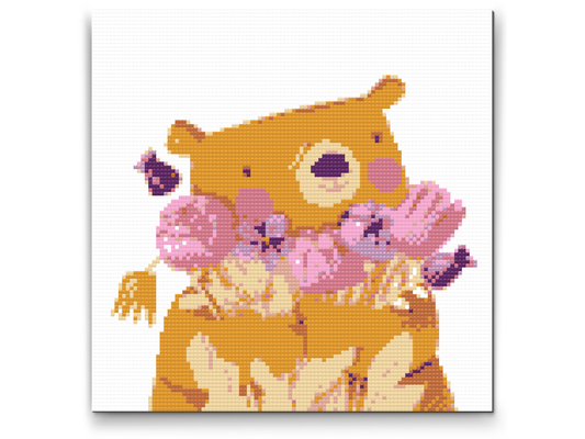 Diamond Painting - Bær med en buket